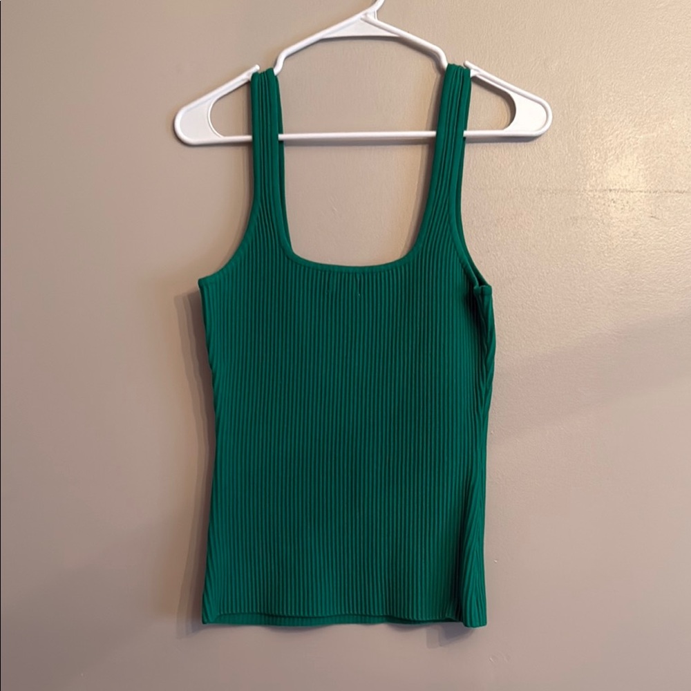 Green Ribbed Tank Top - Picture 2 of 2